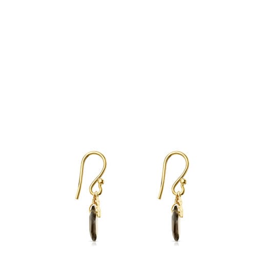TOUS Color Earrings in Silver Vermeil and Smoky Quartz