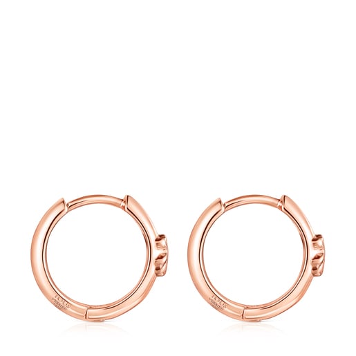 Rose Silver Vermeil TOUS Basics bear Hoop earrings