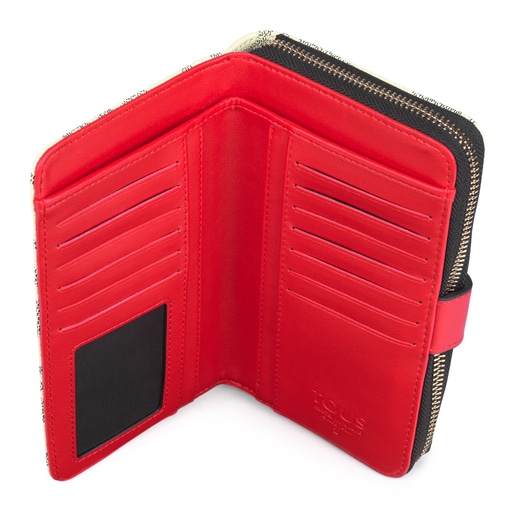 Medium Kaos Icon Wallet in Multi Beige - Red