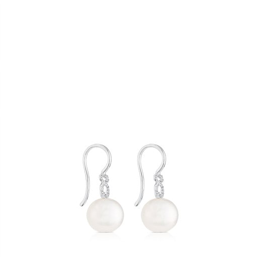 White Gold Silueta Earrings with Pearl | TOUS
