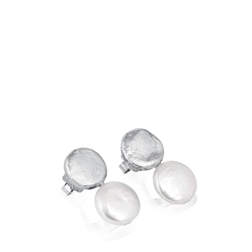Pendientes de plata con perla Duna