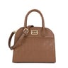 Small brown Leather T Script City bag