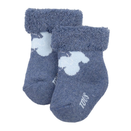 Set of Sweet Socks bear socks in Sky Blue/White