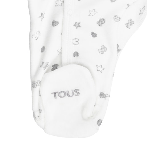 Baby Bear sleepsuit in White
