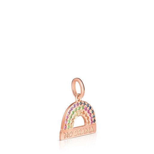 Colgante arco iris con baño de oro rosa 18 kt sobre plata y gemas LVR