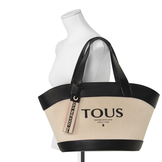 Capazo T Cotton beige y negro