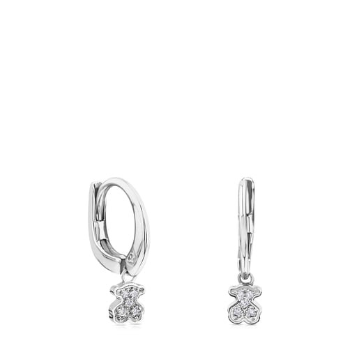 White Gold Earrings with Diamonds Bear motif TOUS Puppies | TOUS