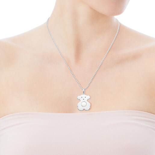 Silver Sweet Dolls Pendant with Pearl