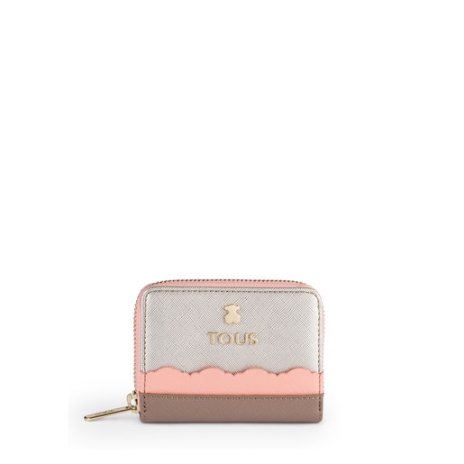 Medium silver-pink colored Carlata Change purse