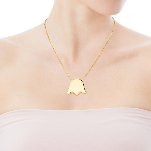 Collar tulipa con baño de oro 18 kt sobre plata Sweet Dolls