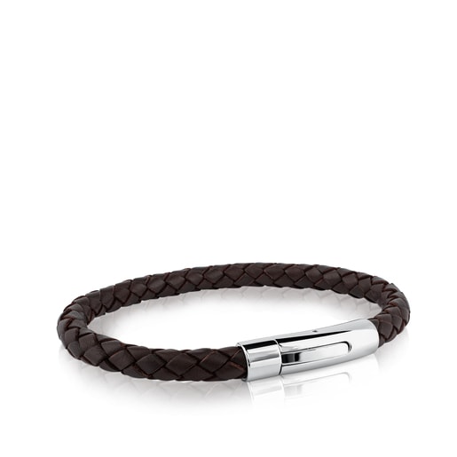 Steel Bracelet with brown leather TOUS Man | TOUS