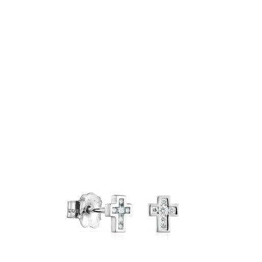 Kreuz-Ohrringe Les Classiques aus Weißgold mit Diamanten