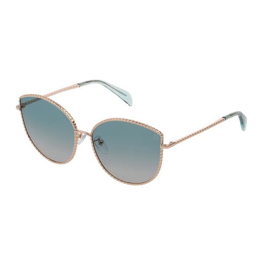 Gold colored Oso Straight Metal Sunglasses