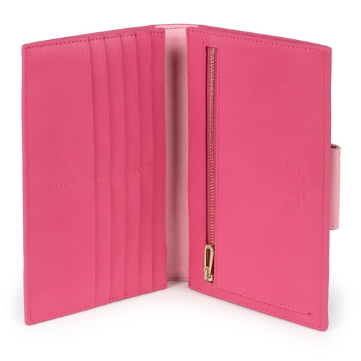 Medium beige and fuchsia Kaos Mini wallet