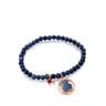 Rose Vermeil Silver Camille Bracelet with Quartz with Dumortierite, Ruby and Pearl