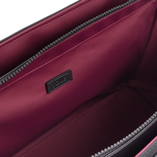 Τσάντα για ψώνια Doromy από Νάιλον σε χρώμα μαύρο-μπορντό