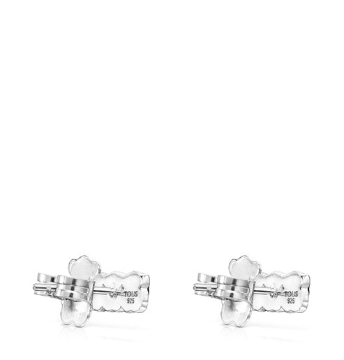 Mini Onix Earrings in Silver with three Onyx bears
