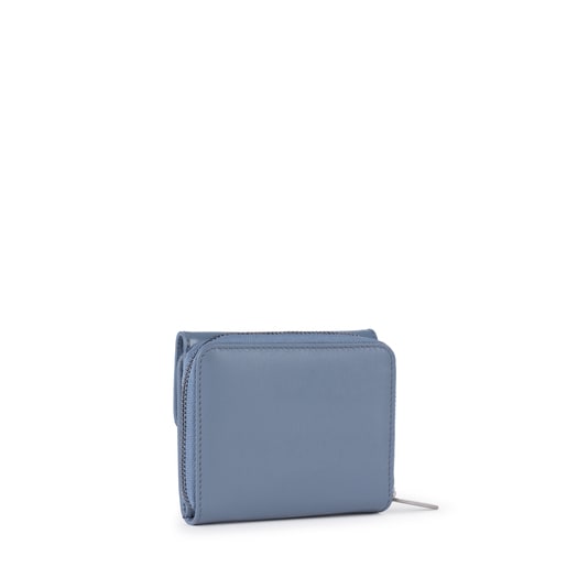 Mały niebieski skórzany portfel z kolekcji Rossie