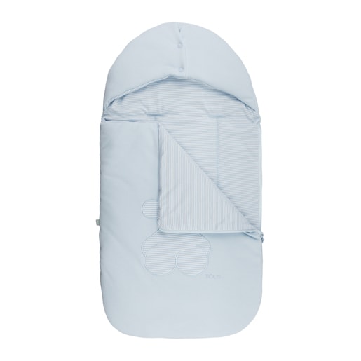 Bear striped bag in sky blue