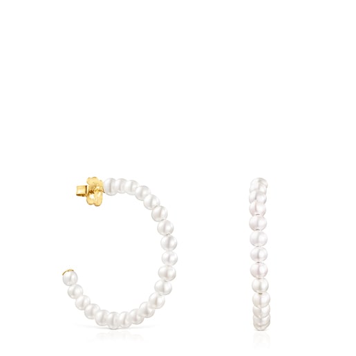 Pendientes aro de perlas Gloss TOUS