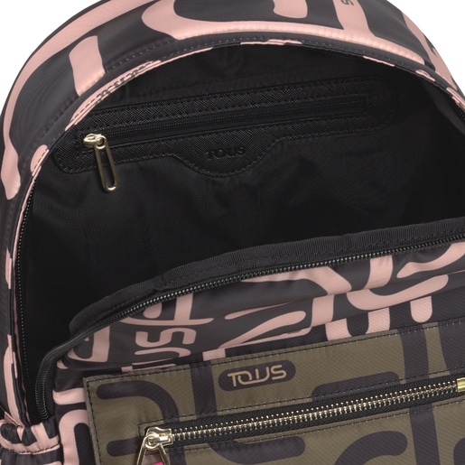 Mochila Shelby Logogram caqui e rosa