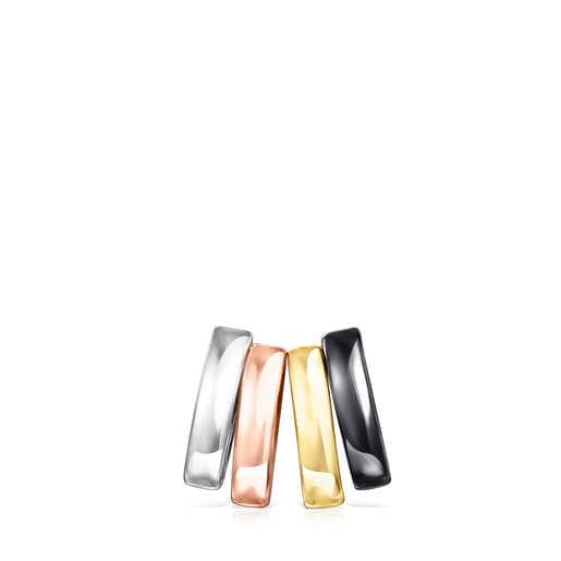 Tous Hold - Zestaw zawieszek ze srebra, ciemnego srebra i różowego i żółtego srebra Vermeil