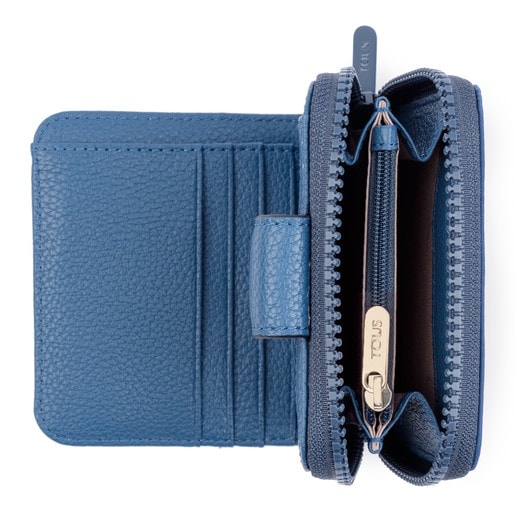 Kleine Brieftasche Laina aus Nylon in Blau