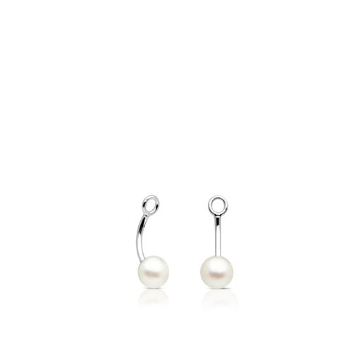 White Gold TOUS Pearl Earrings Extension with Pearl