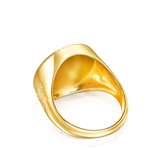 Prsten z kolekce TOUS Good Vibes vyrobený ze stříbra Vermeil s motivem šťastné 13
