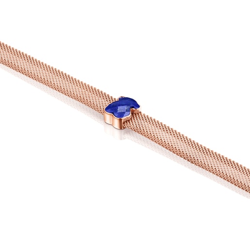 TOUS Rose IP Steel Mesh Color Necklace with Lapis Lazuli | Westland Mall