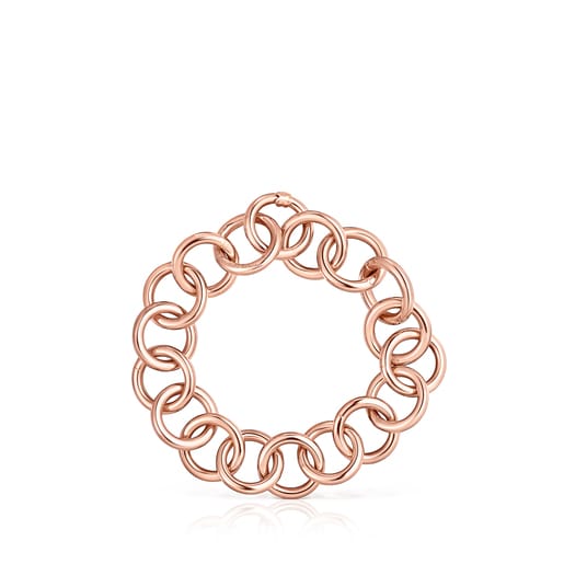 Bracciale ad anello con placcatura in oro rosa 18 kt su supporto in argento