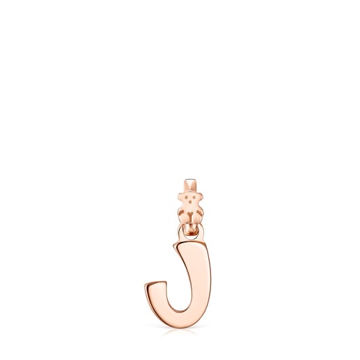 Alphabet letter J pendant in Rose Silver Vermeil