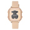 Rose IP Steel D-Bear Teen Watch with nude Silicone strap