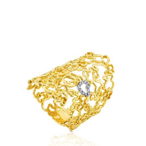 White and Yellow Gold Milosos Ring with Diamond