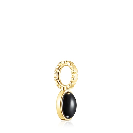 Silver Vermeil Straight Pendant with Onyx | TOUS