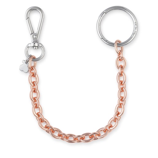 Rose and silver colored Hold Chain Key ring