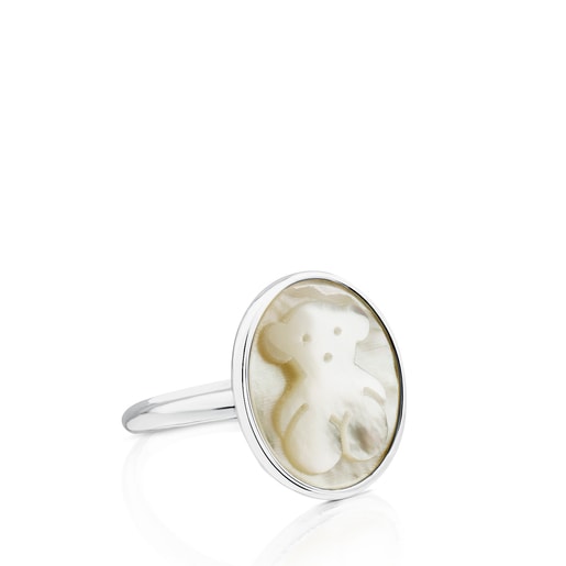 Silver Camee Ring with Mother-of-Pearl