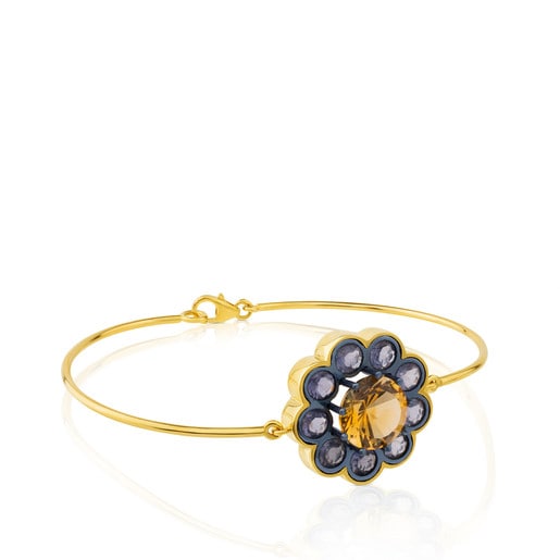 Gold and Titanium View Bracelet with Citrine and Iolite