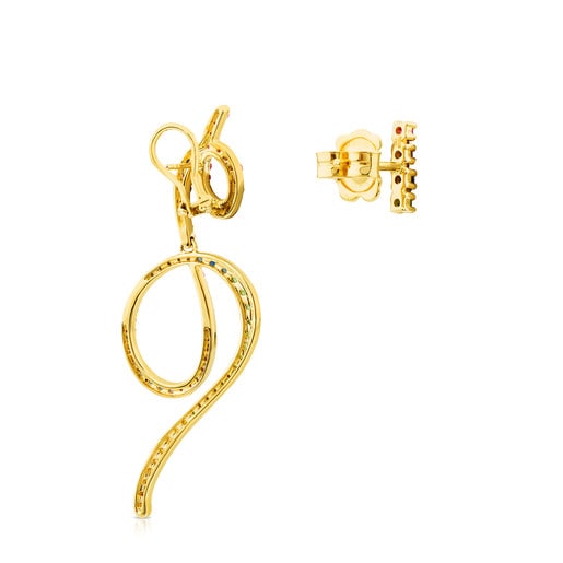 Gold Lio Earrings with Gemstones