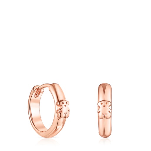 Rose Silver Vermeil TOUS Basics bear Hoop earrings | TOUS