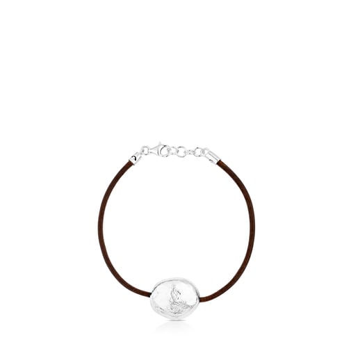 Silver and Leather Duna Bracelet.