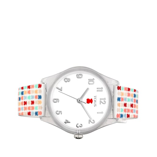 Poly-carbonate Tartan Kids Watch with Multicolor Silicone Strap