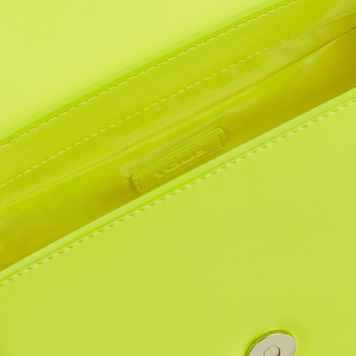 Τσάντα Χιαστί Ruby σε φωσφορίζον κίτρινο χρώμα με πούλιες