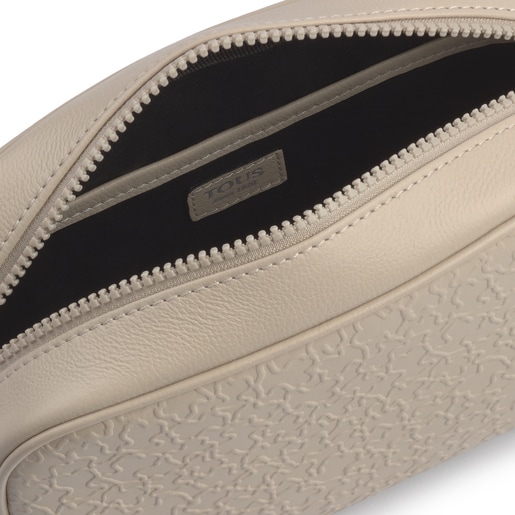 Маленькая кожаная бежевая сумка-кроссбоди Sira