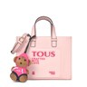 Medium pink Amaya Dulzena Shopping bag with bear