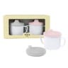 Set de tazas bebé Cup Bear rosa y gris