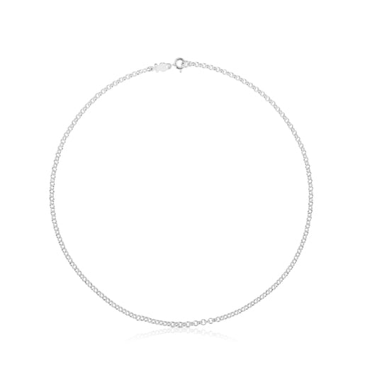 Collier ras du cou TOUS rolo en Argent avec anneaux ronds, 40 cm.