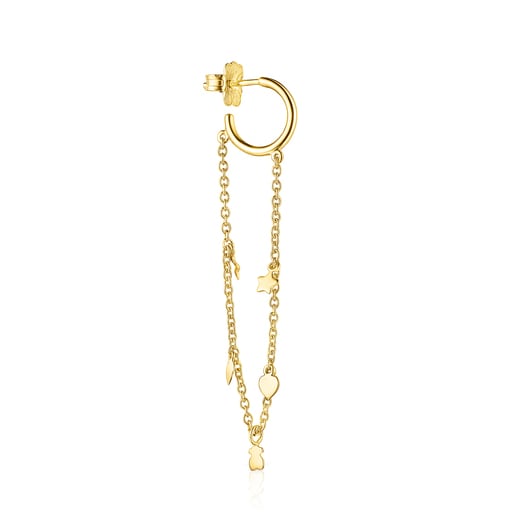 Orecchino sciolto con placcatura in oro 18 kt su argento Cool Joy