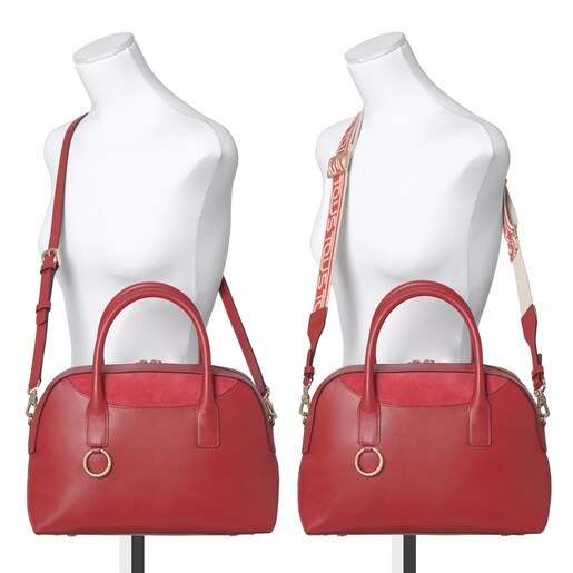 Red Leather Zafiro Bowling bag