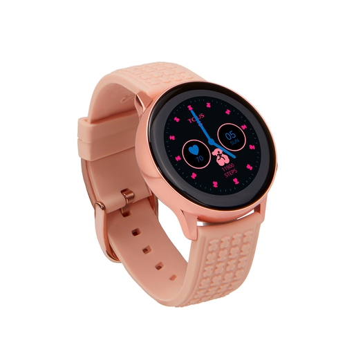 Ρολόι από ατσάλι Samsung Galaxy Active for TOUS, με επιμετάλλωση σε ροζ χρώμα και nude λουράκι από Καουτσούκ